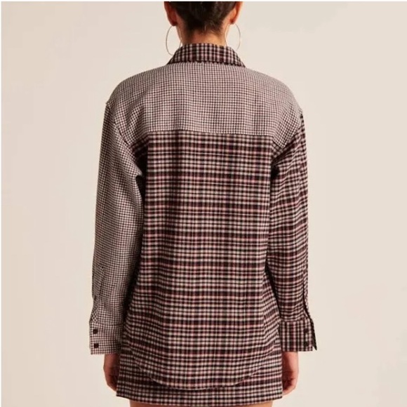 Abercrombie Oversized Color Block Flannel Shirt - Picture 4 of 4